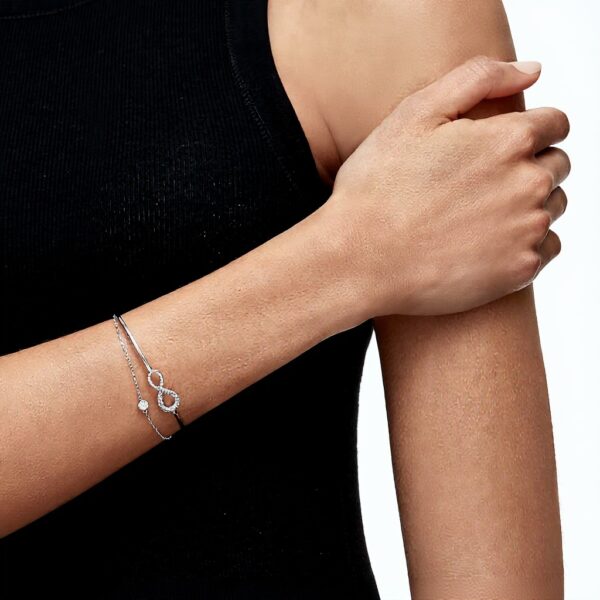 Bracelet Swarovski Infinity femme cristaux métal rhodié