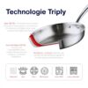 Poêles Inox TeCuisine Lot 2 Triply Sans PFAS Compatible