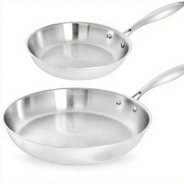 Poêles Inox TeCuisine Lot 2 Triply Sans PFAS Compatible