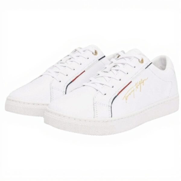 Baskets Tommy Hilfiger Femme Cuir Blanc Confort Mode
