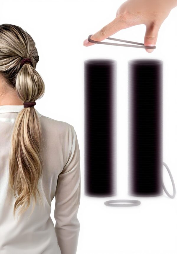 Élastiques cheveux H&S sans métal 4mm lot 100pcs marron