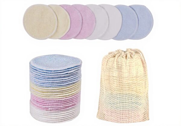 LOPHE Coton Démaquillant Lavable 24PCS Tous Types de Peau