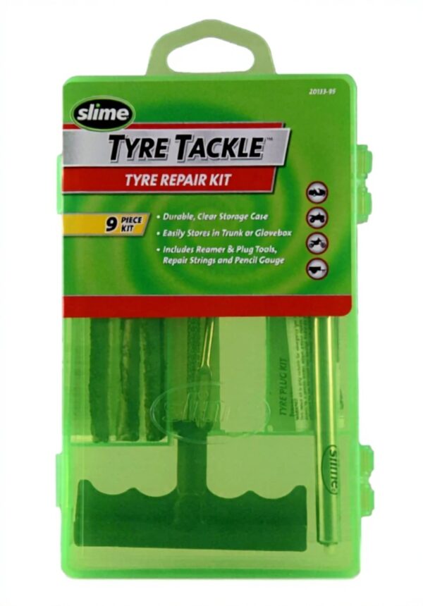 Kit réparation crevaison Slime 9 pièces pneus tous véhicules