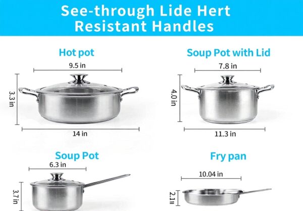 Batterie de Cuisine Wodillo Acier Inoxydable 7 Pièces