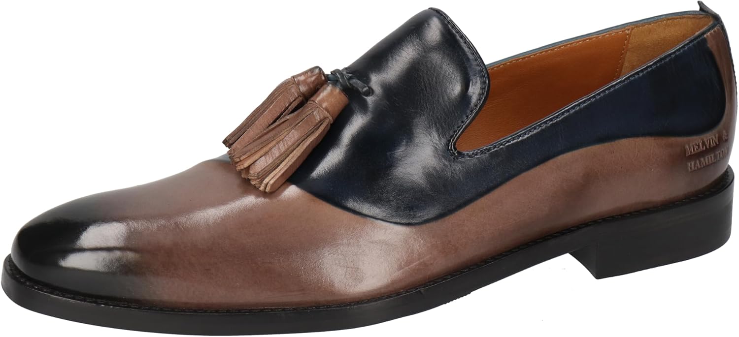 Chaussures bateau Melvin Hamilton en cuir gris sur fond neutre