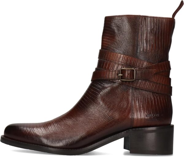 Bottes femme Melvin Hamilton cuir talon bloc marron pointues-2