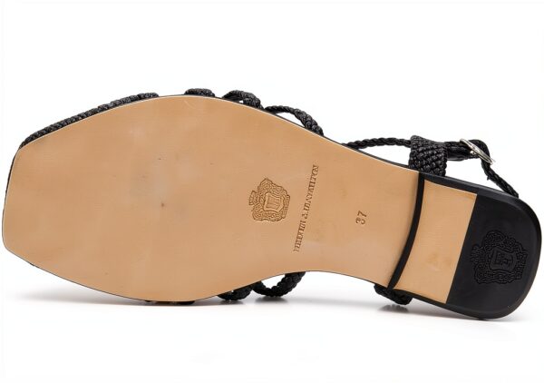 Melvin Hamilton Sandales Femme Cuir Main Semelle Gomme Noir-3