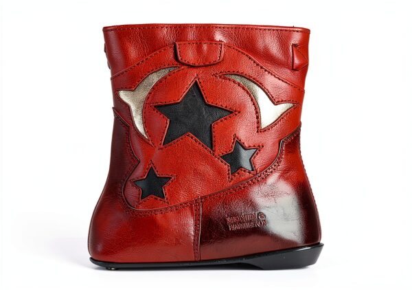 Bottes femme Melvin Hamilton cuir rouge talon cubain pointu-4