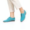 Melvin Hamilton Oxfords Femme Cuir Talon Bloc Turquoise-6