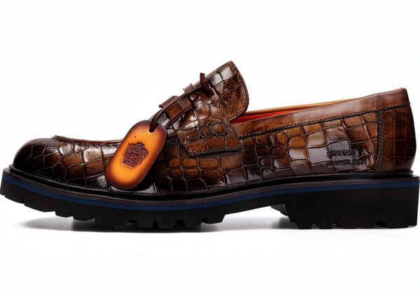 Chaussures Melvin Hamilton cuir main homme vert noir-2