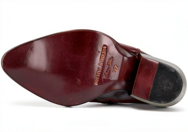 Bottes femme Melvin Hamilton cuir rouge talon cubain pointu-3