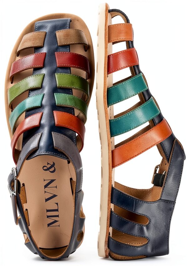 Sandales Melvin Hamilton Cuir Veau Homme Multicolore Marron-5