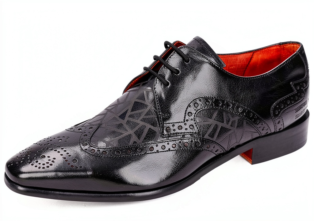 Chaussures Oxford Melvin Hamilton en cuir noir sur fond neutre