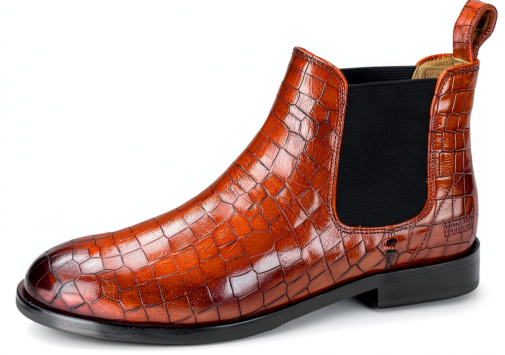 Installing Bottes femme Melvin Hamilton cuir marron faites main on a wooden desk