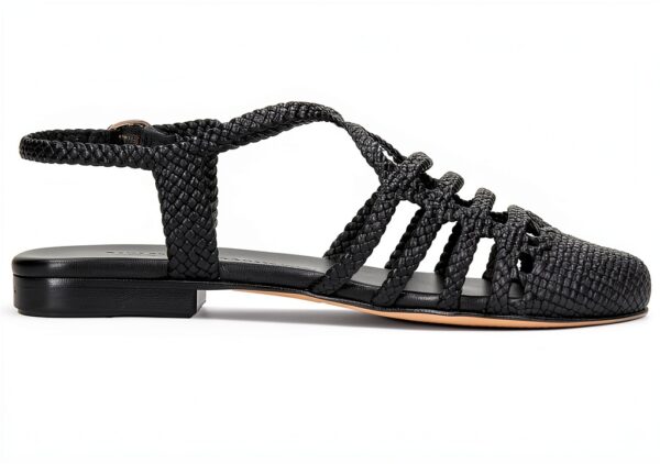 Melvin Hamilton Sandales Femme Cuir Main Semelle Gomme Noir-1