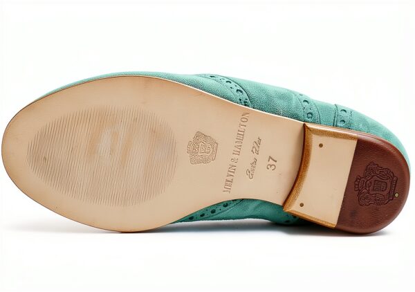 Melvin Hamilton Oxfords Femme Cuir Talon Bloc Turquoise-3