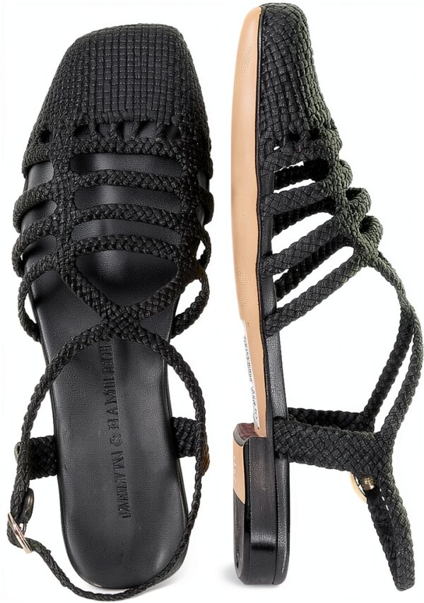 Melvin Hamilton Sandales Femme Cuir Main Semelle Gomme Noir-5