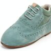 Melvin Hamilton Oxfords Femme Cuir Talon Bloc Turquoise-4