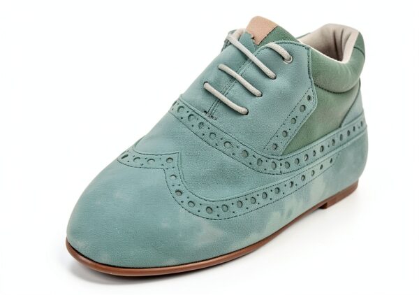 Melvin Hamilton Oxfords Femme Cuir Talon Bloc Turquoise-4