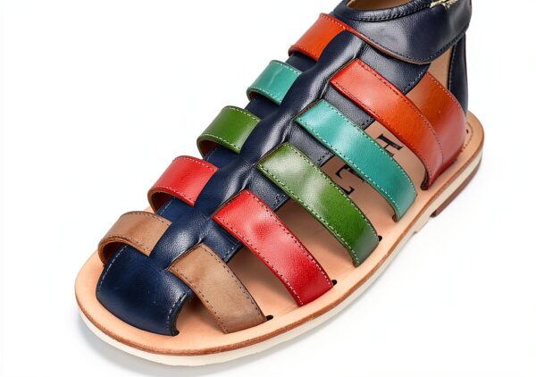 Sandales Melvin Hamilton Cuir Veau Homme Multicolore Marron-4