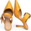 Chaussures Melvin Hamilton femme cuir orange talon aiguille-5