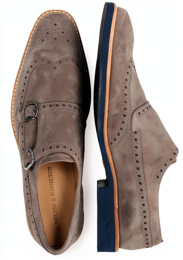 Chaussures Melvin Hamilton cuir main homme gris bleu-5