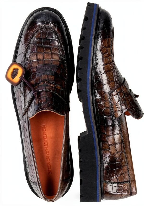 Chaussures Melvin Hamilton cuir main homme vert noir-5