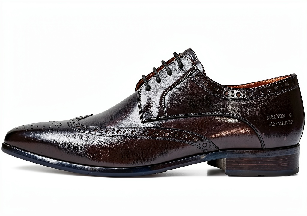 Unboxing Chaussures Homme Cuir Melvin Hamilton Fabriquées Main sur une table en bois