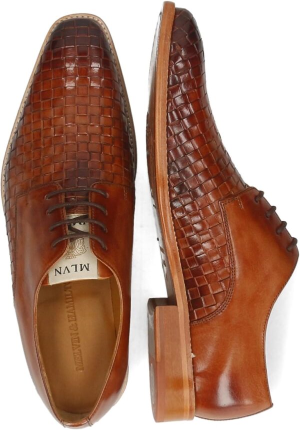 Chaussures Melvin Hamilton cuir main homme marron bleu-5