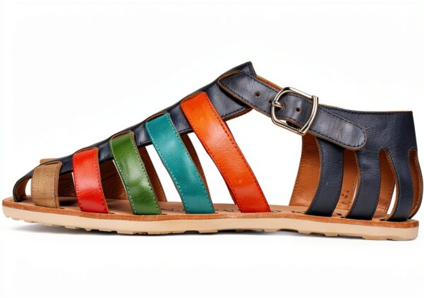 Sandales Melvin Hamilton Cuir Veau Homme Multicolore Marron-2