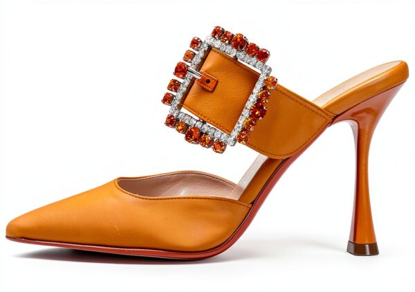 Chaussures Melvin Hamilton femme cuir orange talon aiguille-2