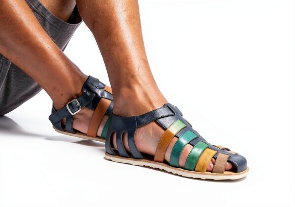 Sandales Melvin Hamilton Cuir Veau Homme Multicolore Marron-6