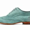 Melvin Hamilton Oxfords Femme Cuir Talon Bloc Turquoise-2