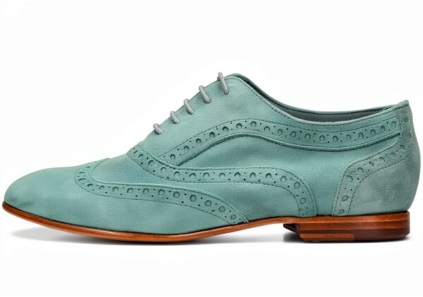 Melvin Hamilton Oxfords Femme Cuir Talon Bloc Turquoise-2