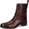 Bottes femme Melvin Hamilton cuir talon bloc marron pointues-0