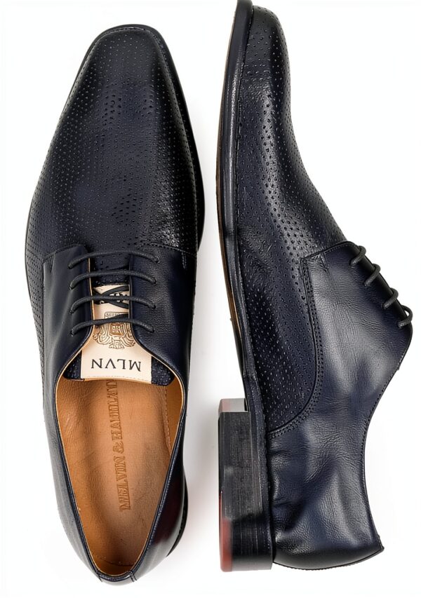 Chaussures homme Melvin Hamilton cuir main fabrication bleu-5