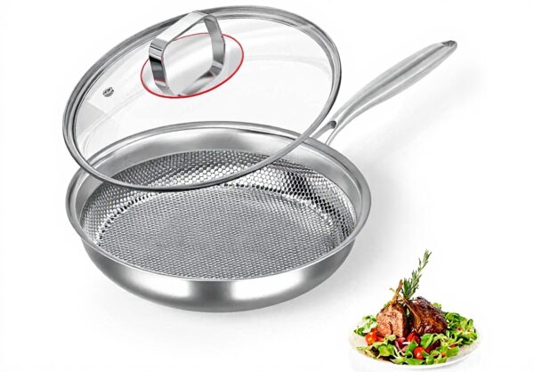 Poêle inox 28 cm Abijan couvercle titane induction