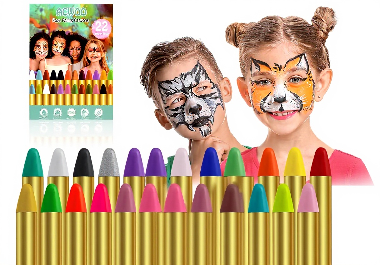 Application de la peinture pour le visage ACWOO sur un enfant lors d'une fête