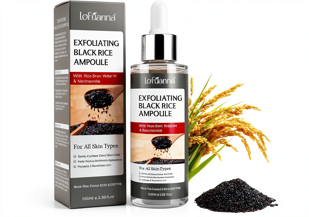 Application du sérum Peel Shot Glow Rice sur le visage