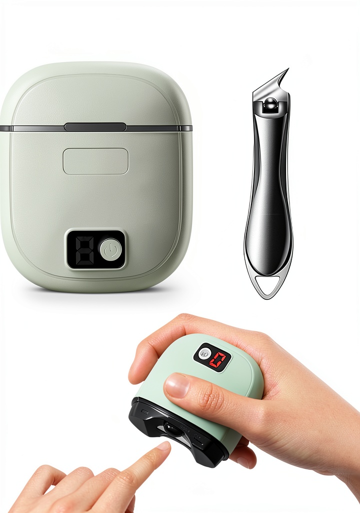 Coupe-ongles électrique XINFAWE en usage sur des ongles