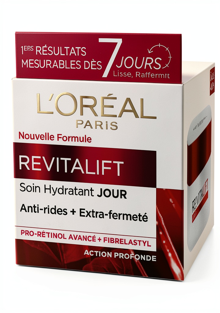 Applying Crème anti‑rides L'Oréal Paris Revitalift on a clean face in the morning