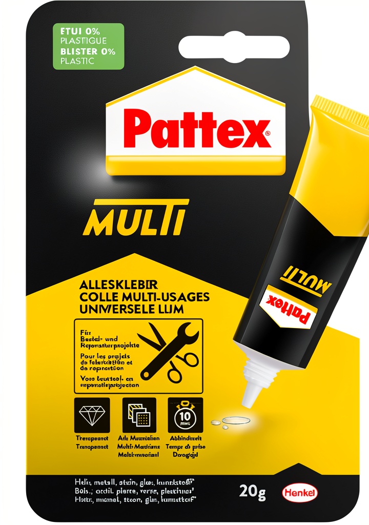 Application de la colle PATTEX Multi sur du bois