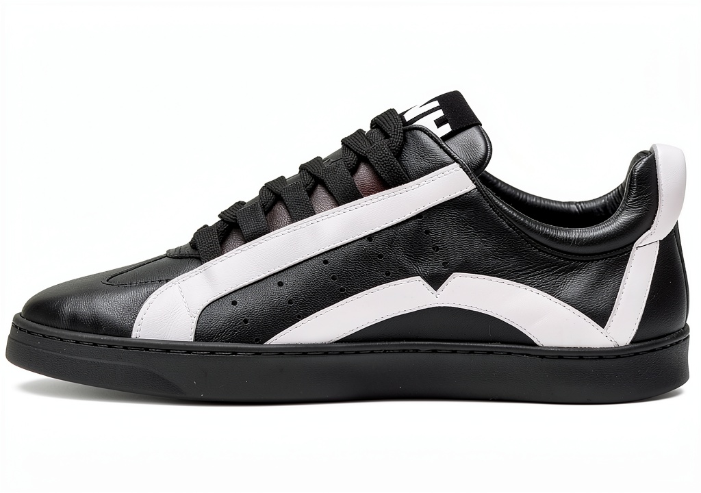 Chaussures homme en cuir de mouton avec semelle caoutchouc noir