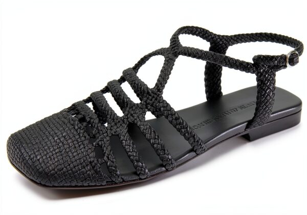 Melvin Hamilton Sandales Femme Cuir Main Semelle Gomme Noir-0