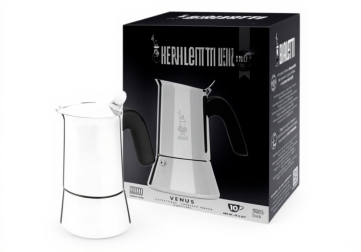 Bialetti New Venus cafetière expresso en inox sur une plaque induction
