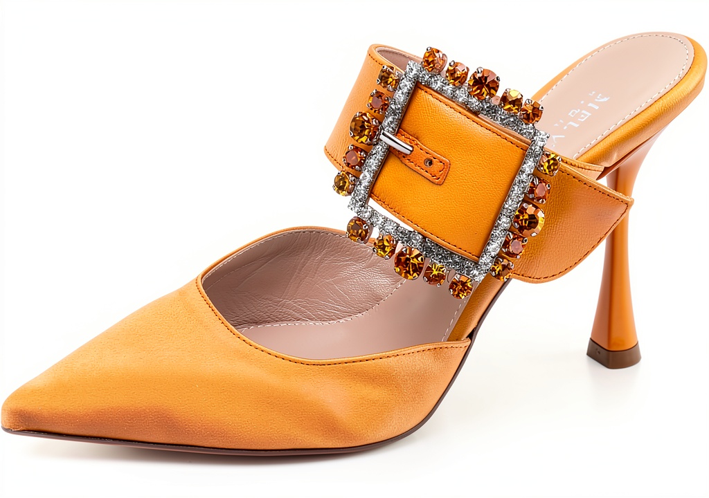'Chaussures Melvin Hamilton femme en cuir orange sur fond neutre'