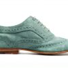 Melvin Hamilton Oxfords Femme Cuir Talon Bloc Turquoise-1