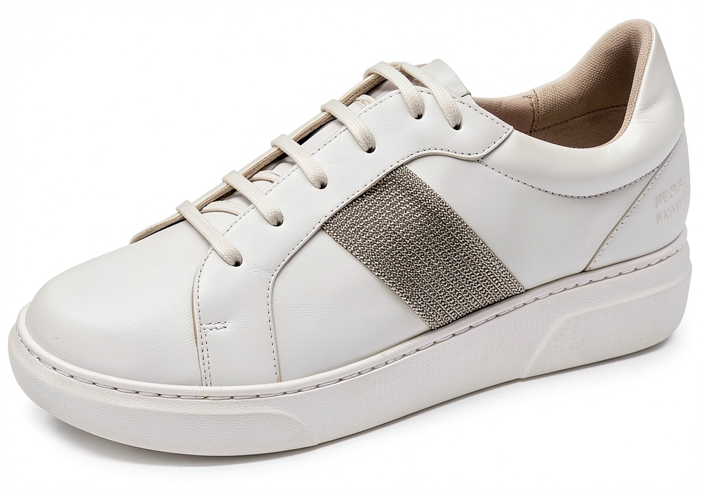 'Chaussures Melvin Hamilton femme en cuir blanc sur fond neutre'