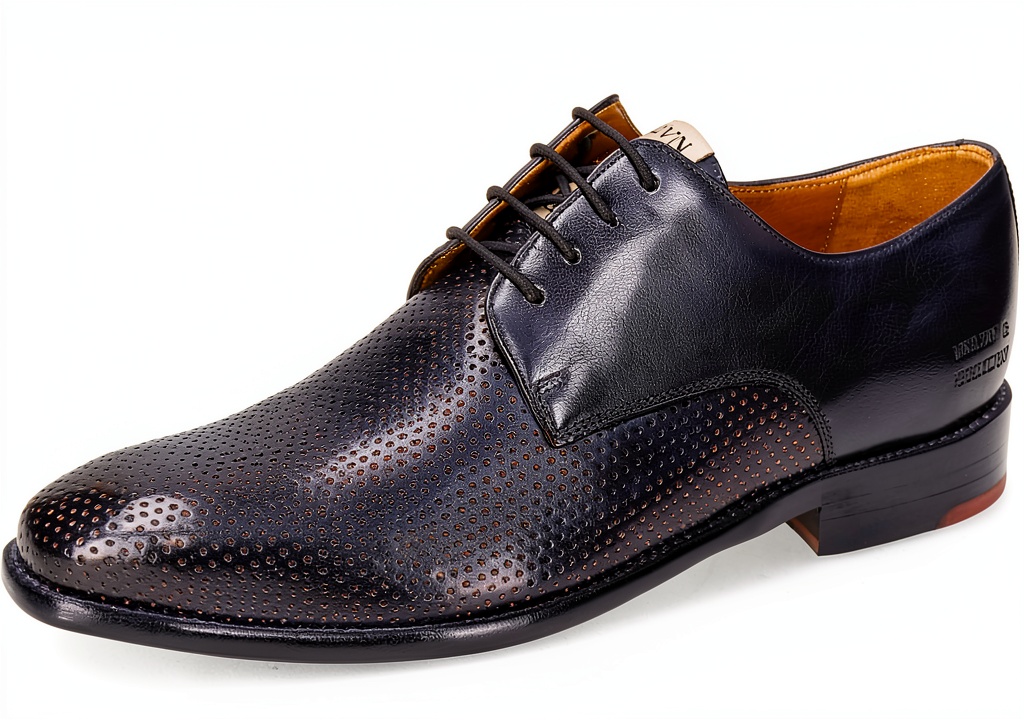 'Chaussures Melvin & Hamilton en cuir bleu sur fond neutre'