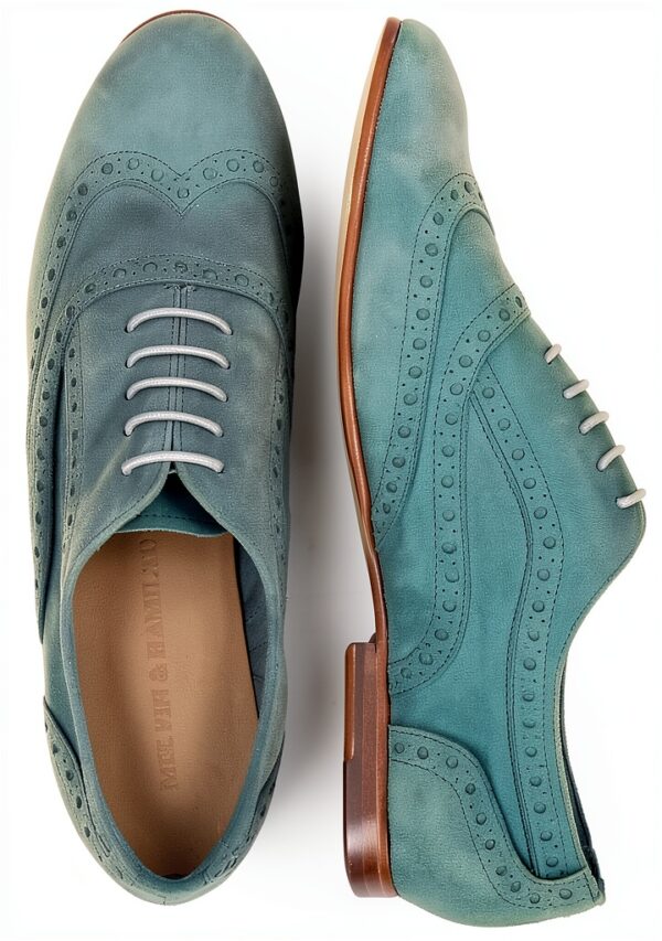Melvin Hamilton Oxfords Femme Cuir Talon Bloc Turquoise-5